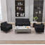Fauteuil d'appoint en cuir noir avec patte de chat, canapé simple rembourré luxueux rétro de couleur nordique, causeuse décontractée pour le balcon du salon et la chambre à coucher-2113822062