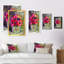 «Paint Brush Pink Spring Flowers Vase» - Art mural sur toile traditionnel-339528150-339528107