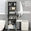 Armoire à linge de salle de bain avec tablette réglable et comptoir - Unité de rangement à finition grise avec tablettes de l 23,5 po x P 11,81 po