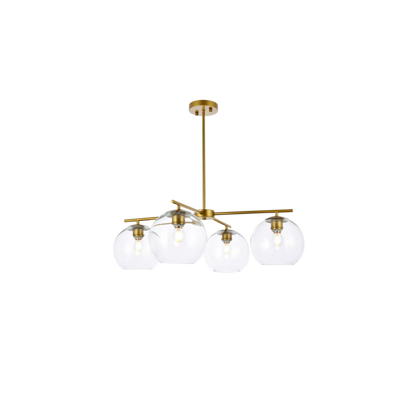 Lustre sphérique spoutnik à 4 lumières Vivan, Laiton