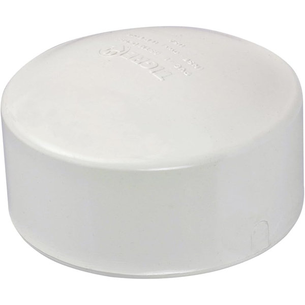 Supply Giant 3 in. White PVC DWV Cap, Hub Connection End Cap Fitting ...