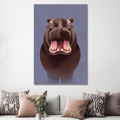 Hippo by Dieter Braun - Print on Canvas