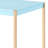 Spacious Blue & Gold Desk With Ports And Built-in Electrical Outlets Rectangular Power