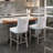 Contemporary Velvet Upholstered Barstools With Button Tufted Decoration And Wooden Legs, And Chrome Nailhead Trim, Leisure Style Bar Chairs,Bar Stools, Set Of 2 (Beige),SW2002BG(Dining Set)