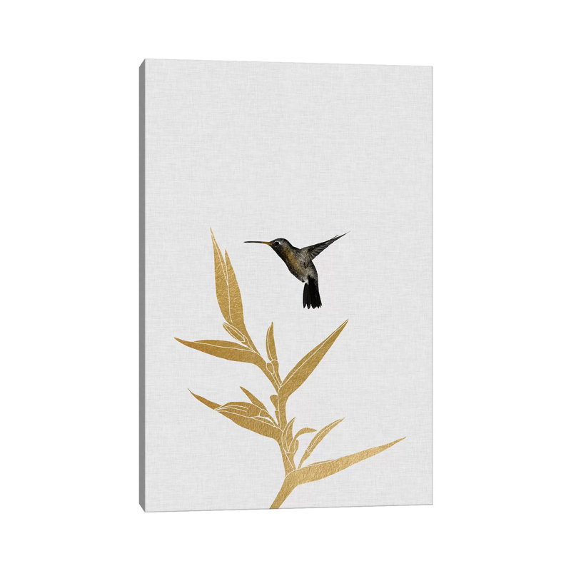 «Hummingbird and FloWer I», impression, H 12 po x l 8 po, Toile tendue, Sans cadre