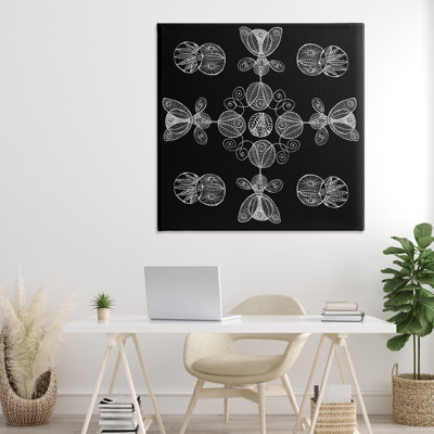 Black & White Elemental Fractals Canvas, design by El Perkin