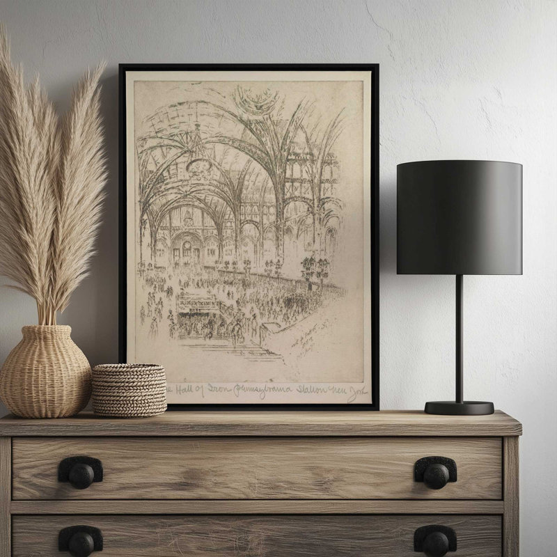 «Penn Station» par Stellar Design Studio, reproduction d'art, L 24 po x H 32 po, Toile avec cadre, Argent