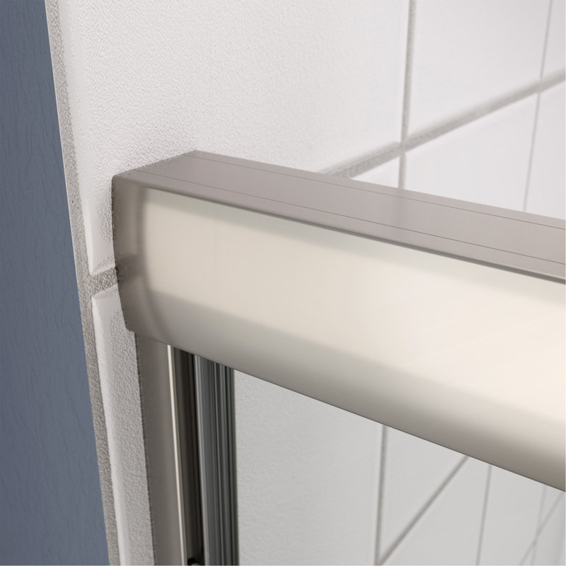 Porte de douche de baignoire, porte coulissante, avec verre trempé de 1/4 po 56-60 po x 58 po, Chrome