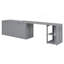 Grand lit escamotable avec bureau rotatif, gris