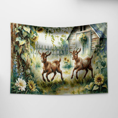 Tapisserie murale Farm Baby Goats