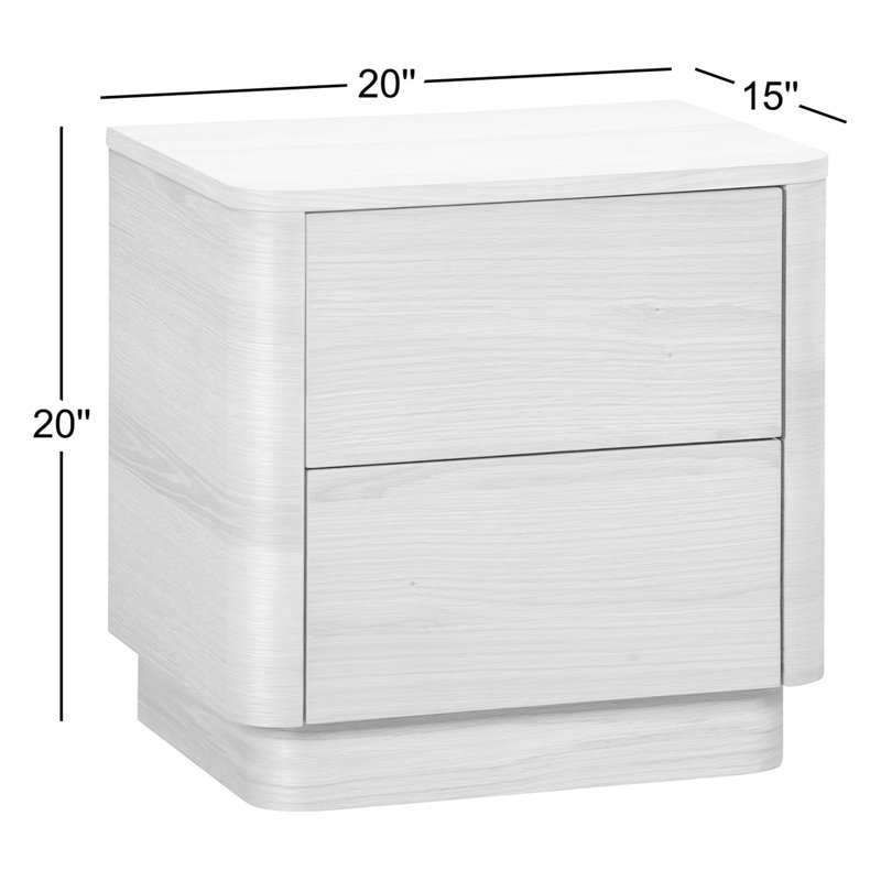 Mille 2 - Drawer Solid Wood Nightstand, Walnut