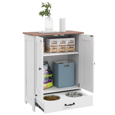 Dog Feeding Station with Storage Pet Feeding Station with Dog Bowls