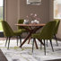 4-Person Round Solid Wood and Steel Pedestal Dining Set