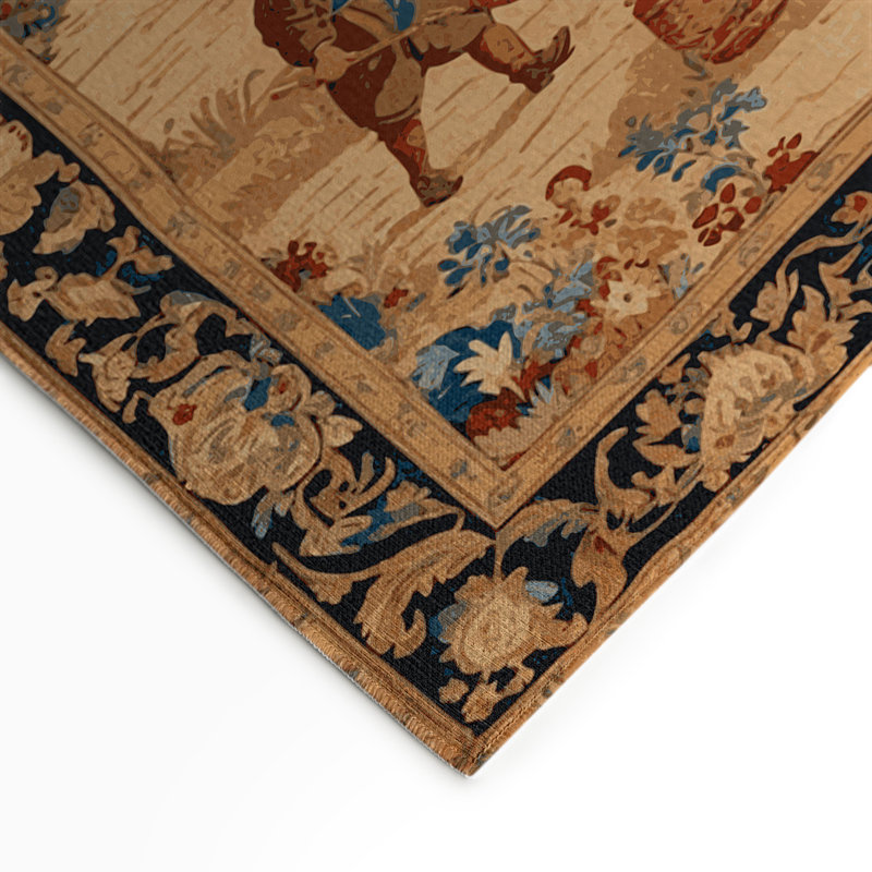 Tapis d'intérieur et d'extérieur brun français, Rectangle 9 pi x 12 pi