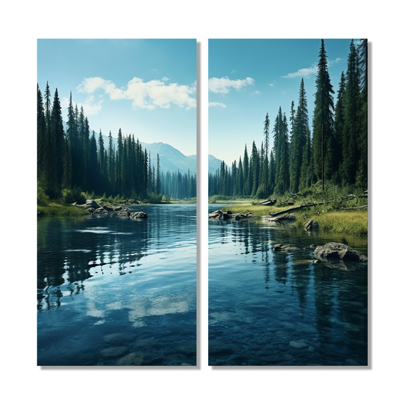 «Green River Waters Reflection II - Large Lake», impressions sur toile, 40" H x 40" W, Wrapped Canvas, Does Not Apply