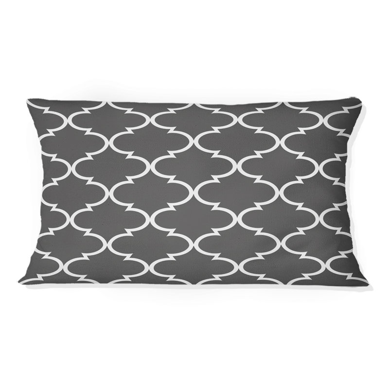 Dark Gray Trellis - Transitional Lumbar Pillow