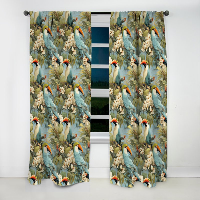 Daniela - Rideau à motif floral - Rideau occultant à motif floral - 1 panneau, L 52 po x L 90 po