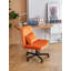 Fauteuil de bureau orange en velours avec accoudoirs en velours Criss Cross - Polyvalent pour le bureau personnel, la méditation et le maquillage