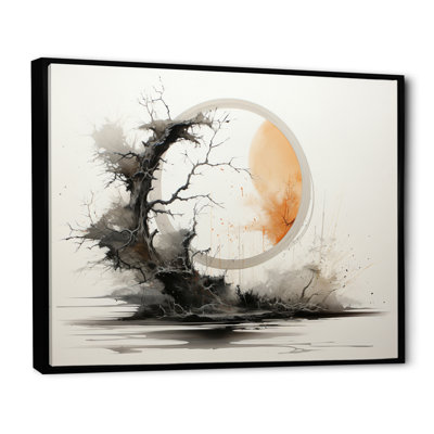 «Gray Coral Buddhist Art Enso Enlightenment», reproduction d'art sur toile spirituelle