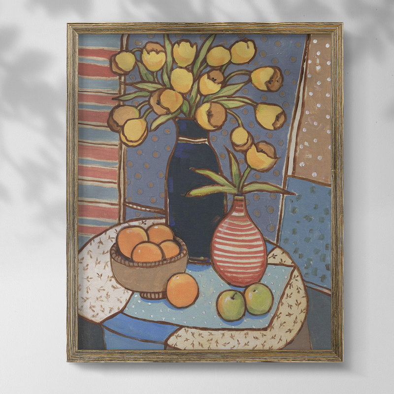 Marbrage II, Toile avec cadre noyer, Non