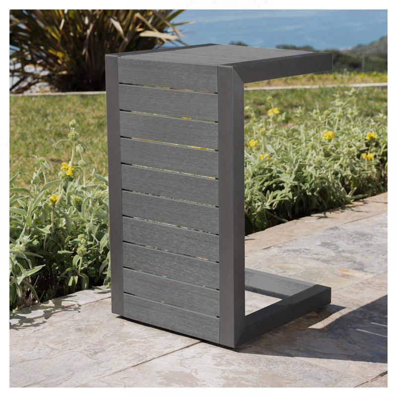 ALU C-SHAPED TABLE GREY, Gray