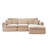 108" Boneless Couch for Living Room, Compression Cloud Couch with L-Shape Ottoman, Deep Seat Corduroy Modular Sectional Sofa, No Assembly Required (Beige, 3 Seater + Ottoman)-1854844658-1854844662-1854844659
