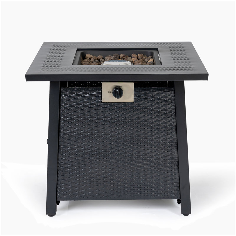 28-inch Iron Square Propane Fire Pit Table