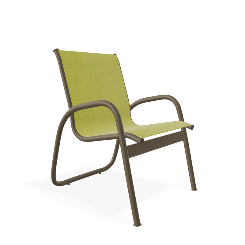 Fauteuil de patio Gardenella, Lime 38D Sunbrella®, Bois de plage texturé