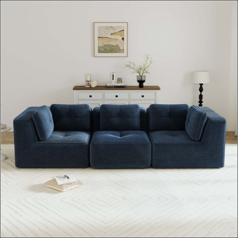 Canapé modulaire Boneless, Bleu