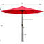 Parasol d'extérieur rouge 10pi sans rabat - 8 pièces nervures, inclinable, manivelle 38 mm poteau 120 po x 96 po