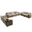 Ensemble de salon moderne 3 pièces, deux canapés 2 places et un canapé 3 places, grand canapé rembourré à assise profonde avec coussin et coussins, velours côtelé brun clair-1807132255