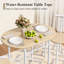 Ensemble de salle à manger 3 pièces, table de petit-déjeuner en bois avec 2 chaises à dossier incurvé et étagère de rangement sous la table, mobilier de salle à manger pour petits espaces, idéal pour les cuisines d'appartement.-1880010773