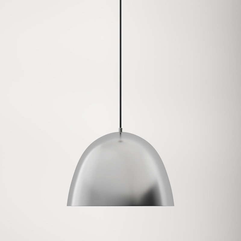 Natosha 1 - Light LED Single Pendant, Satin Nickel/Black, 11" H x 15.75" W x 15.75" D