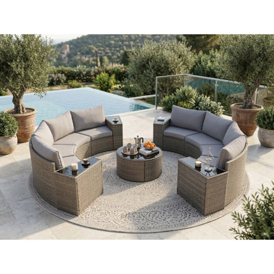 Canapé modulaire demi-lune pour l'extérieur