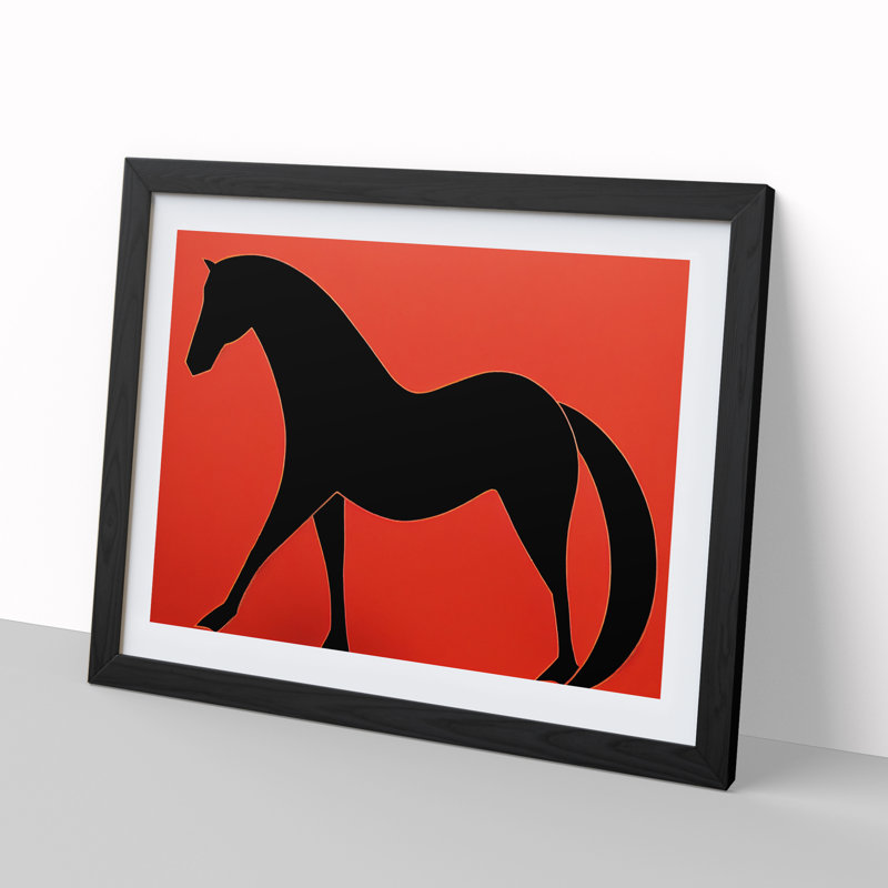 Magical Horse Abstract - Framed Print, Black, 46cm H x 64cm W x 2cm D