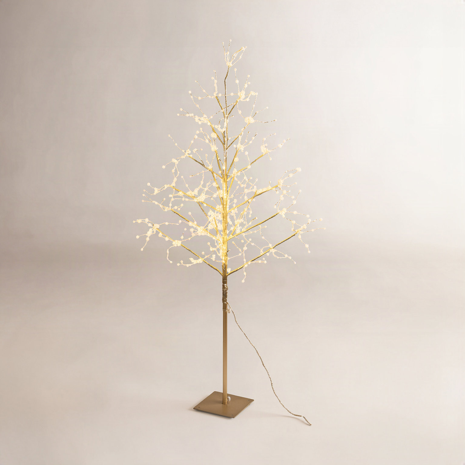 Warm LED Lighted Metal Tree, 6'