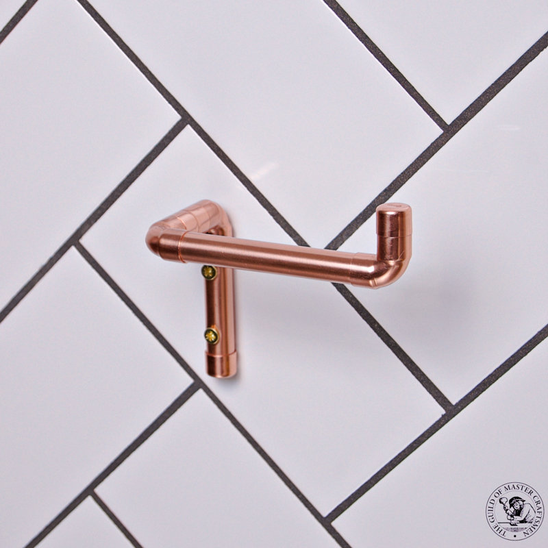 QuirkHub Hickory Fixed Wall Mounted Toilet Roll Holder
