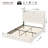 Upholstered Floating Bed With LED Lights, Charging Port-297786764