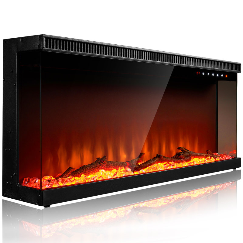 Slauson 30'' W Black Electric Fireplace