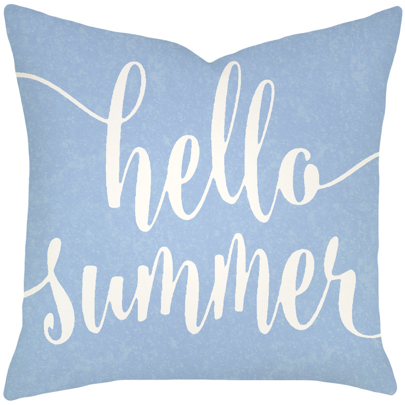 Cotton Throw Pillow, 16" H x 16" W x 6" D, Light Blue