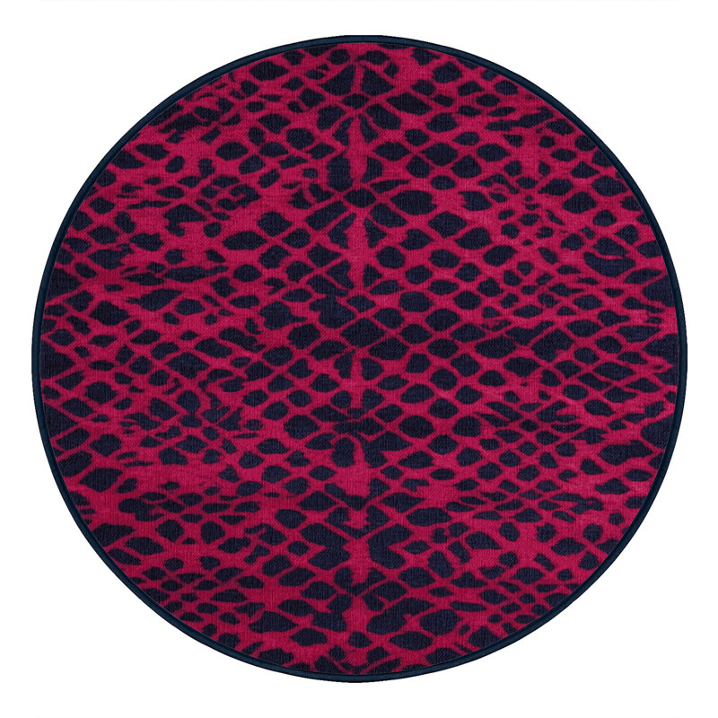 Tapis mauve lavable à la machine, Rond 4 pi
