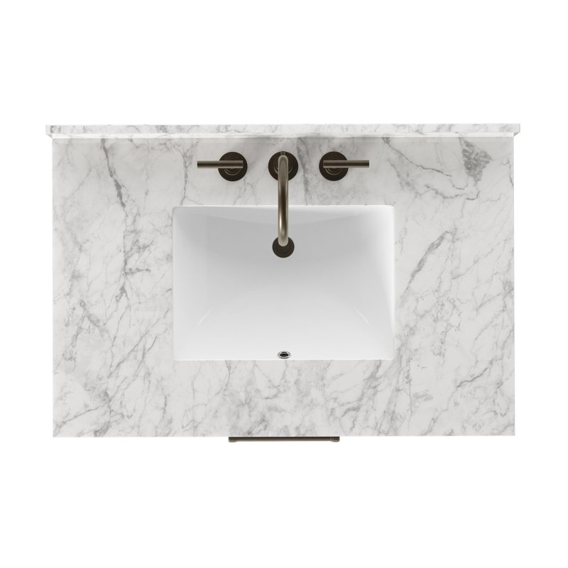 Anthem Single Vanity, Carrara Marble, Satin Espresso Oak