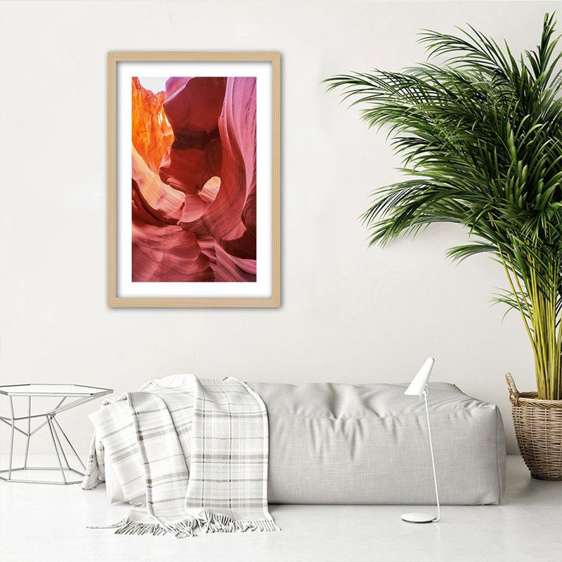 Canyon - Single Picture Frame Print, 90cm H x 60cm W, Tan