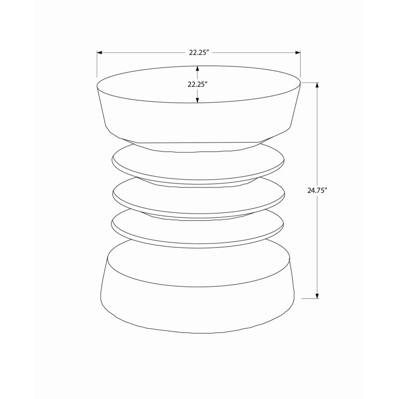 Magnesium Oxide Round End Table, Black