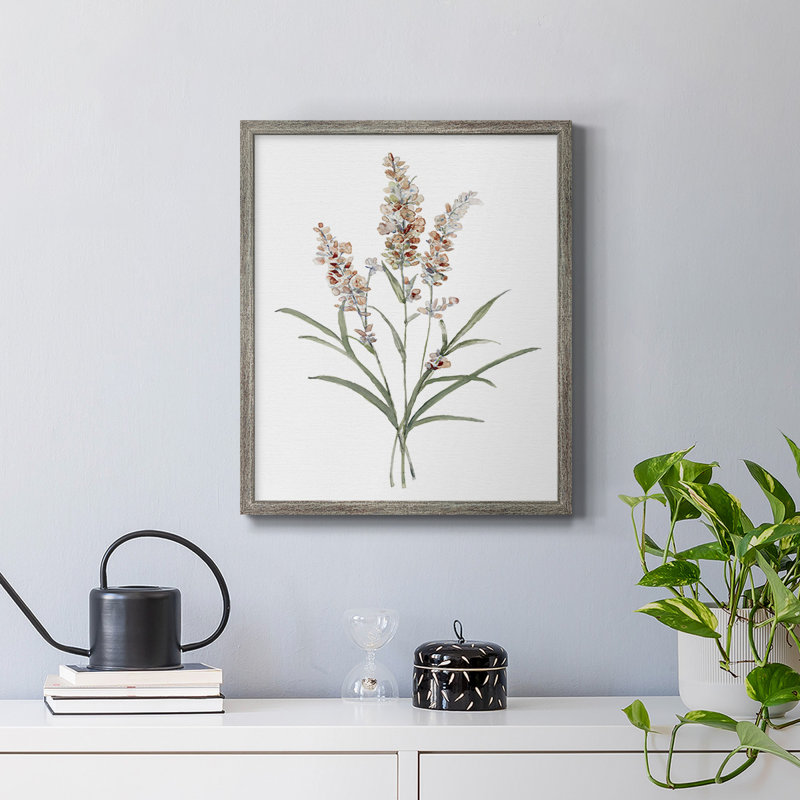 Toile encadrée de qualité supérieure Dicat Botanical I - prête à être accrochée, Argent patiné, H 24 po x l 20 po