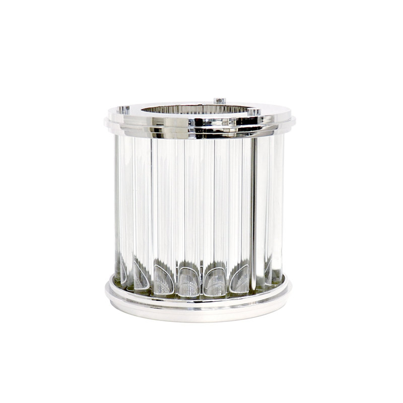 Gold and Clear Art Deco Glass Hurricane Candle Holder