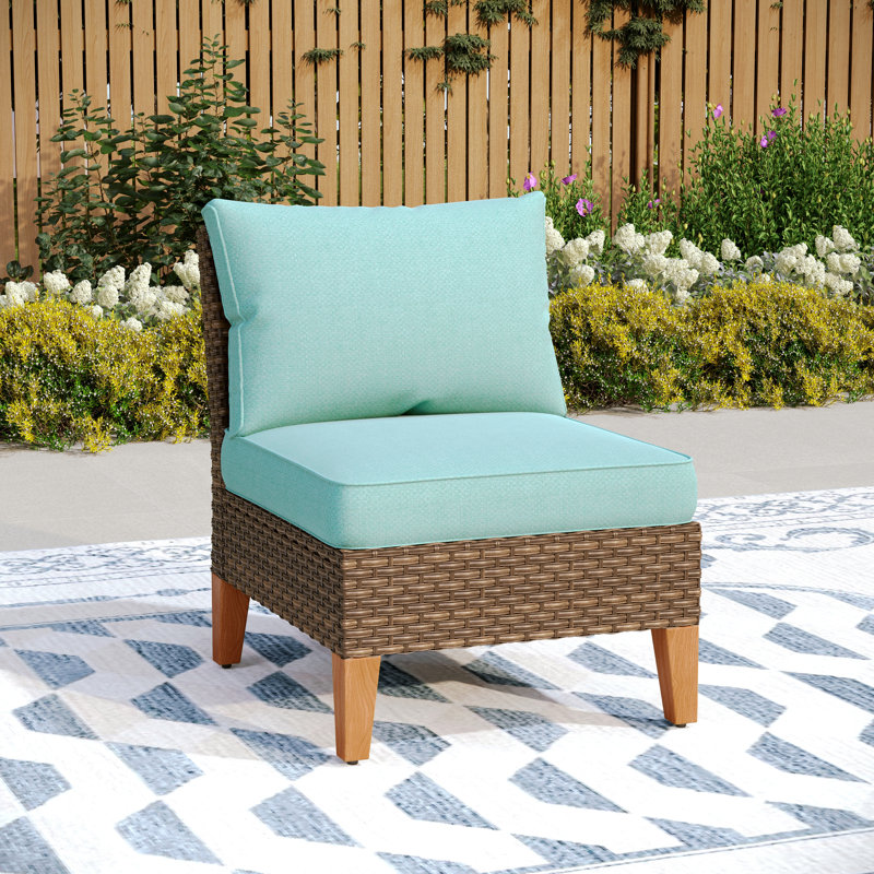 Chaise de terrasse avec coussins Argyri, Bleu