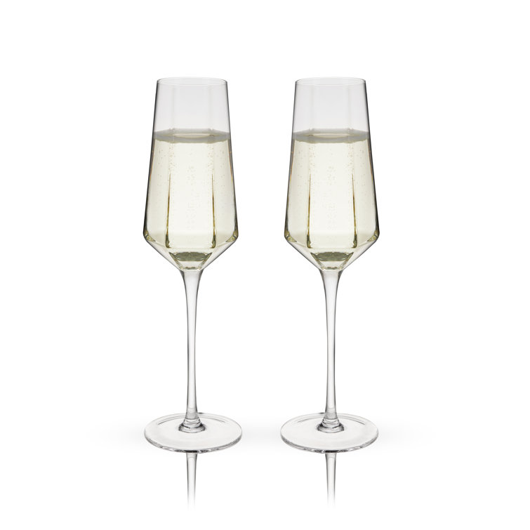 Raye Crystal Champagne Flutes (Set of 2) by Viski - Total Beverage
