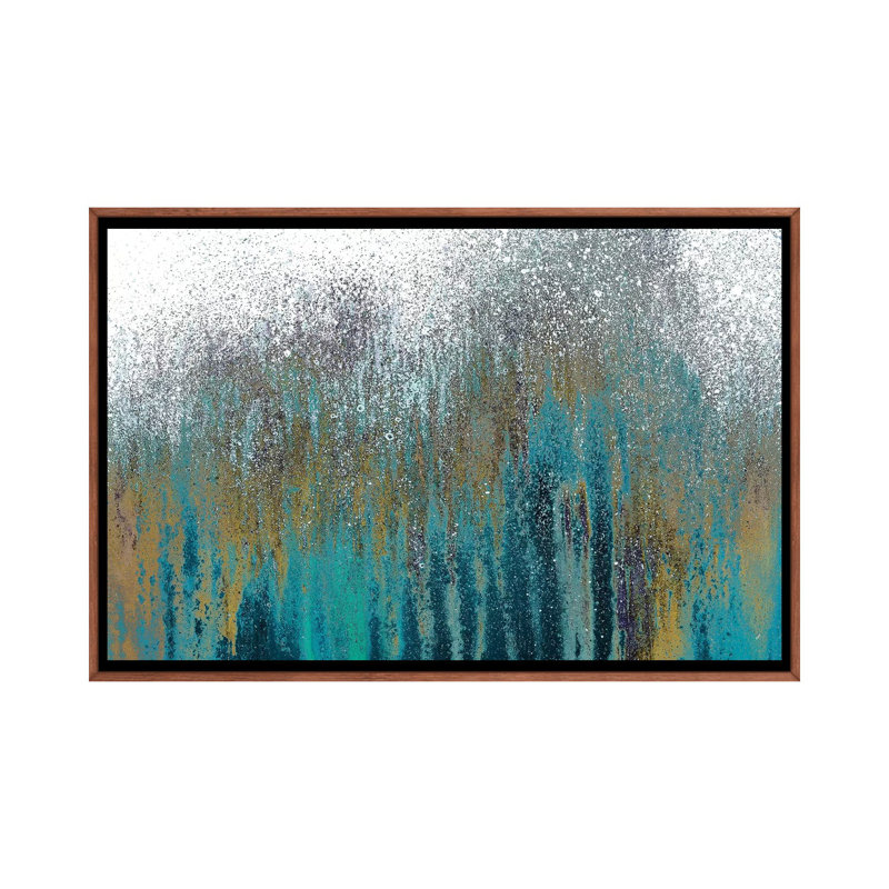 «Teal Woods» par Roberto Gonzalez - reproduction d'art, Aucun mat, H 26 po x l 40 po x 1,5 po