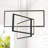 Kanise 3-Light Modern Chandelier Rectangular Black Cage Kitchen Island Pendant with Remote-205194047